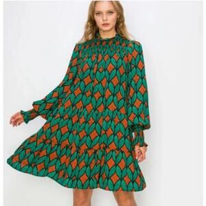 Mellóday Mock Neck Long Sleeve Dress Size Small